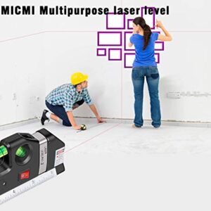 Laser level, Multipurpose Laser Tape Measure Line 8ft+ Tape Measure Ruler Adjusted Standard and Metric Rulers Update Batteries MICMI