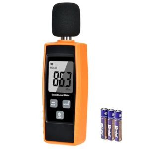 hand-held sound level meter,v-resourcing 30~130 db decibel noise measurement tester with backlight digital lcd display for indoor/outdoor uses [max/min/hold function]