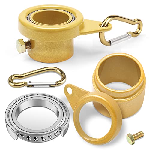 MOFEEZ Flagpole Rotating Rings,360 Degree Anti-Wrap Flag Mounting Rings with Bearings for 7/10" -1" Diameter Flag Pole Tangle Free (Pack of 2-Gold)