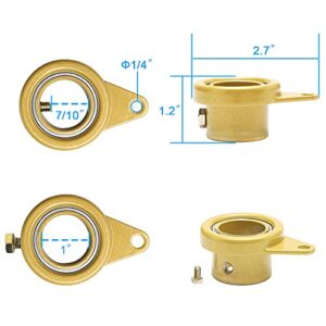 MOFEEZ Flagpole Rotating Rings,360 Degree Anti-Wrap Flag Mounting Rings with Bearings for 7/10" -1" Diameter Flag Pole Tangle Free (Pack of 2-Gold)