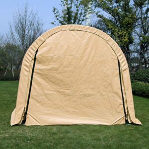 Bestmart 10X10ft Outdoor Storage Shelter,Heavy Duty Carport Portable Garage Storage Shed Canopy,(Yellow,10X10X8ft)