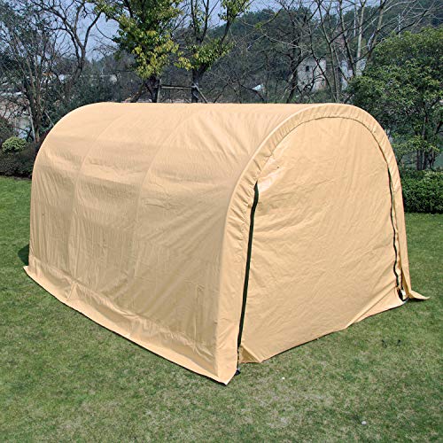 Bestmart 10X10ft Outdoor Storage Shelter,Heavy Duty Carport Portable Garage Storage Shed Canopy,(Yellow,10X10X8ft)