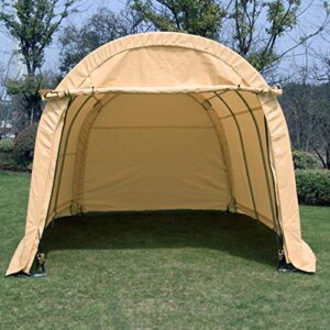 Bestmart 10X10ft Outdoor Storage Shelter,Heavy Duty Carport Portable Garage Storage Shed Canopy,(Yellow,10X10X8ft)