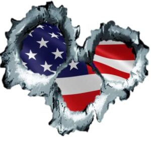 Three (3) American Flag Bullet Holes Sticker 3D | Hard Hat Stickers - USA Welder Electrician Scaffolder Welding Union Stickers