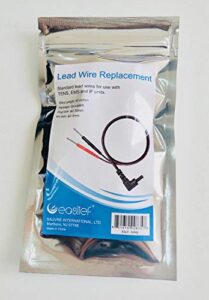 easlief premium 45" lead wire replacement - 2pcs, for tens/ems/if electrode and units /∅2mm pin & ∅2.35mm cable connectors