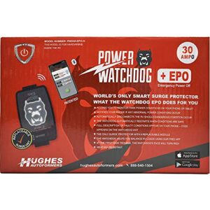 Hughes Autoformers HUGHES AUTO Autoformers PWD30-EPO-H Power Watchdog Smart Bluetooth Surge Protector Plus EPO with Auto Shutoff - 30 Amp Hardwire Version