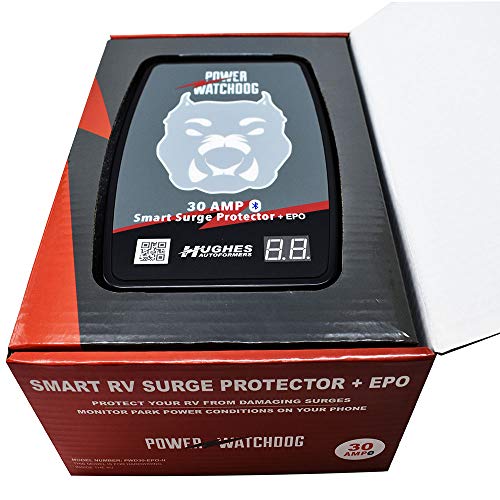 Hughes Autoformers HUGHES AUTO Autoformers PWD30-EPO-H Power Watchdog Smart Bluetooth Surge Protector Plus EPO with Auto Shutoff - 30 Amp Hardwire Version