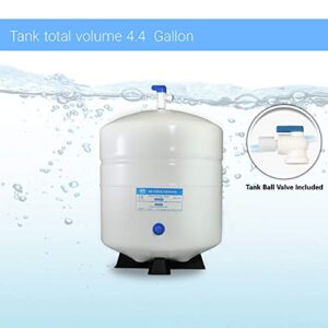 Max Water Heavy Duty 4.4 Gallon @100 PSI Pressurized RO (Reverse Osmosis) Water Storage Tank, PA-E RO-132 + Valve