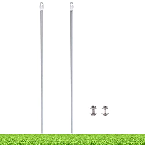 Kichwit 15.7" Metal Stakes for Yard Signs, 0.3 Inch Thickness, Stainless Steel Hardware Included