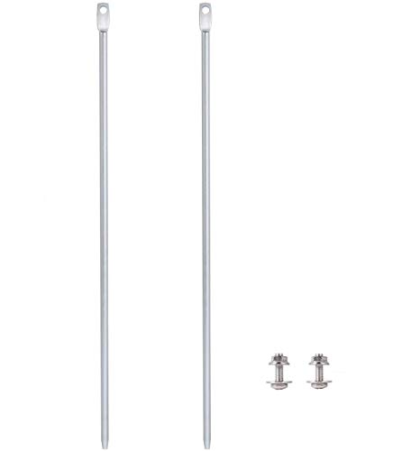 Kichwit 15.7" Metal Stakes for Yard Signs, 0.3 Inch Thickness, Stainless Steel Hardware Included