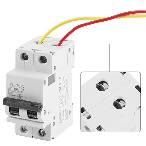 250 V DC 2P Miniature Circuit Breaker, Overload Protection Solar Disconnect, Photovoltaic Control Circut for Solar Panels Grid System Wind Solar Hybrid System Many Other DC Systems, 63A