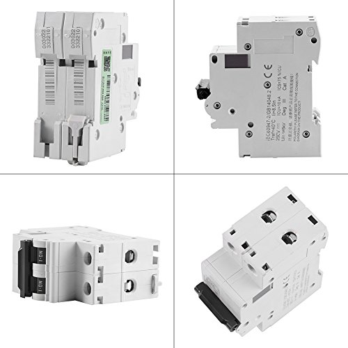 250 V DC 2P Miniature Circuit Breaker, Overload Protection Solar Disconnect, Photovoltaic Control Circut for Solar Panels Grid System Wind Solar Hybrid System Many Other DC Systems, 63A