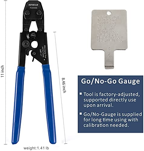 EFIELD Pex Cinch Clamp/Ear Hose Clamps Crimping Tool for Stainless Steel Clamps Sizes from 3/8" to 1" with Metal Pipe Cutter 20pcs 1/2" and 10 pcs 3/4" Clamps Suit all US F2098 Standards