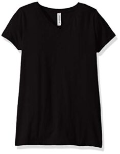 aquaguard women's fine jersey v-neck longer length t-shirt-3 pack, black, xl