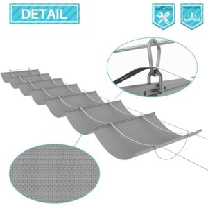 Coarbor 3'Wx16'L Pergola Shade Cover Retractable Shade Awning Slide Flexible Canopy for Patio Deck Porch Hang Down U Shape Wave Shade Cover Wire Cable Hardware Included Light Grey