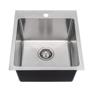 mr direct t1717 topmount single bowl 3/4-inch radius kitchen sink