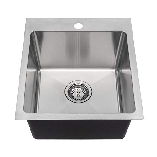 MR Direct T1717 Topmount Single Bowl 3/4-Inch Radius Kitchen Sink