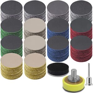 180 pieces 1 inch sanding disc, goh dodd wet dry sandpaper with soft foam pad and backing pad 1/8 inch shank, 60-10000 variety grits grinding abrasive sand paper for auto metal wood grass jewelry