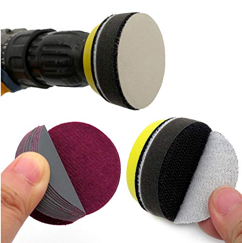 180 Pieces 1 Inch Sanding Disc, GOH DODD Wet Dry Sandpaper with Soft Foam Pad and Backing Pad 1/8 Inch Shank, 60-10000 Variety Grits Grinding Abrasive Sand Paper for Auto Metal Wood Grass Jewelry