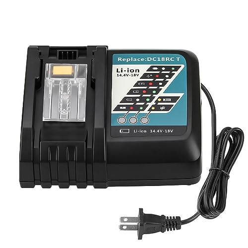 DC18RC Replacement Charger Compatible with Makita 14.4V-18V Lithium ion Battery BL1815 BL1830 BL1840 BL1850 BL1430 BL1440 BL1450