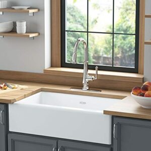 American Standard 77SB33220A.308 Delancey 33 x 22 Single Bowl Apron Front Cast Iron Kitchen Sink, 33 x 22 inch, Brilliant White
