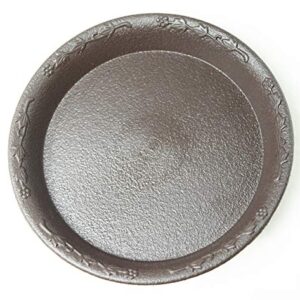 4 Round Plastic Humidity Tray for Bonsai Tree and Home Garden Plant 4.25"x 4.25"x 0.5" - Dark Brown