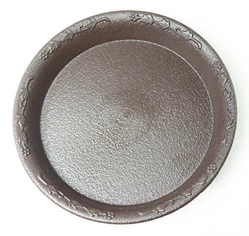 4 Round Plastic Humidity Tray for Bonsai Tree and Home Garden Plant 4.25"x 4.25"x 0.5" - Dark Brown