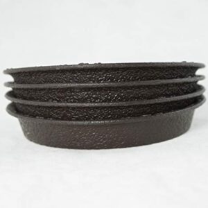 4 Round Plastic Humidity Tray for Bonsai Tree and Home Garden Plant 4.25"x 4.25"x 0.5" - Dark Brown