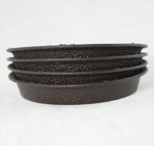 4 Round Plastic Humidity Tray for Bonsai Tree and Home Garden Plant 4.25"x 4.25"x 0.5" - Dark Brown