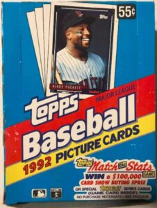 1992 topps baseball wax box (36 packs) possible manny ramirez rc