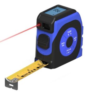 koiss k4tm 3-in-1 digital measuring tape with laser, 130ft laser measurement tool, 16ft tape measure, real time digital screen with backlight, 3 memory functions, rechargeable battery