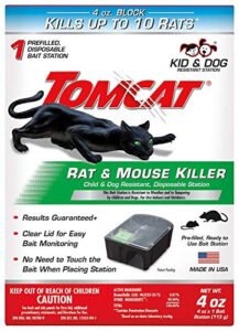 tomcat rat and mouse killer disposable station for indoor/outdoor use - child and dog resistant (1 station) 4 pack
