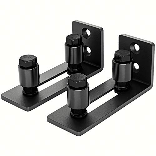 SMARTSTANDARD Sliding Barn Door Bottom Adjustable Floor Guide Roller, Black, Smoothly and Quietly, Easy to Install (2 Rollers) 2PCS