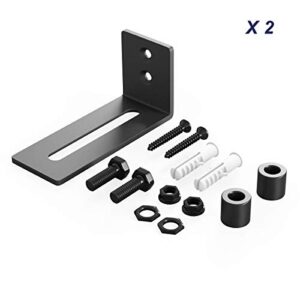 SMARTSTANDARD Sliding Barn Door Bottom Adjustable Floor Guide Roller, Black, Smoothly and Quietly, Easy to Install (2 Rollers) 2PCS