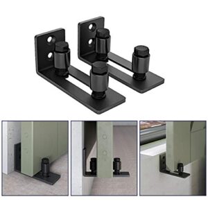 SMARTSTANDARD Sliding Barn Door Bottom Adjustable Floor Guide Roller, Black, Smoothly and Quietly, Easy to Install (2 Rollers) 2PCS