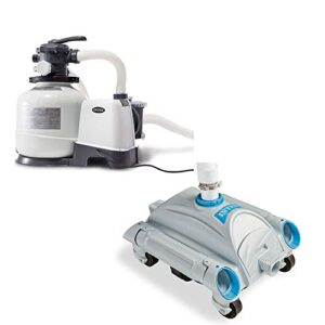 intex 2800 gph above ground pool sand filter pump and automatic pool vacuum