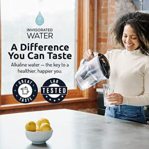 Invigorated Water Alkaline Water Filter Pitcher - Long Lasting Alkaline Water Pitcher Filter with Multi-Stage Filtration System - High pH Alkaline Pitcher Water Jug & 1 Alkaline Filter - 2.5L (White)