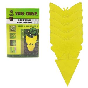 5 pack - sticky yellow butterfly bug traps for - fruit fly, gnat trap, white flies, mosquito, fungus gnats, flying insects indoor/outdoor use