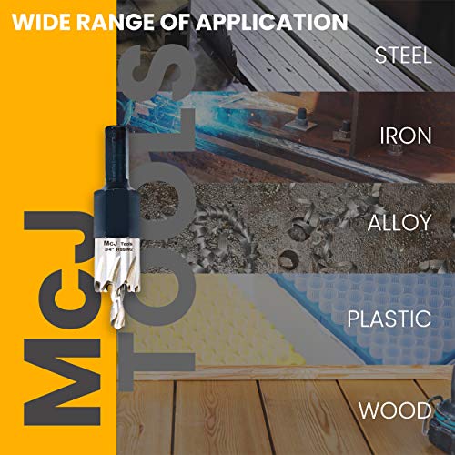 McJ Tools 3/4 Inch HSS M2 Drill Bit Hole Saw for Metal, Steel, Iron, Alloy, Ideal for Electricians, Plumbers, DIYs, Metal Professionals