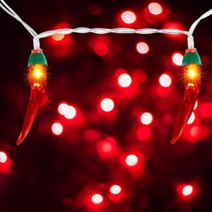 OSALADI 3m 20 LEDs Chili String Light LEDs Battery Powered Decorations for Patio Fence Deck Balcony Camping (Red)