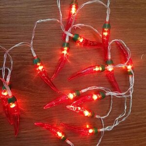 OSALADI 3m 20 LEDs Chili String Light LEDs Battery Powered Decorations for Patio Fence Deck Balcony Camping (Red)