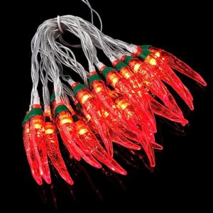 OSALADI 3m 20 LEDs Chili String Light LEDs Battery Powered Decorations for Patio Fence Deck Balcony Camping (Red)