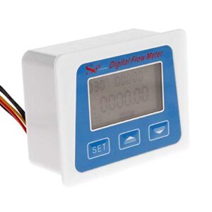 Digital Flow Meter Water Flowmeter Temperature Time Record with G1/2 Flow Sensor