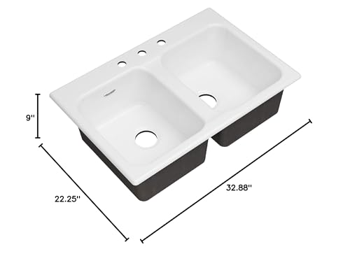 American Standard 77DB33223.308 Kitchen Sink, 3 Holes