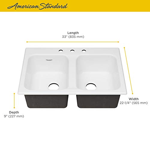 American Standard 77DB33223.308 Kitchen Sink, 3 Holes