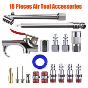 Tool Daily Air Compressor Kit, 3/8 Inch X 25 FT Hose, 18 Pieces Air Tool Accessories, 1/4 Inch Fitting