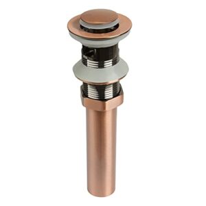 copper push button bathroom sink drain stop & pop up lavatory stopper with overflow bathroom basin - akicon