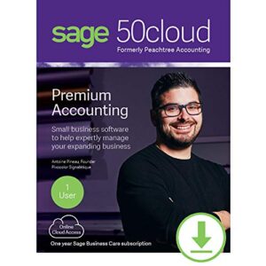 sage software 50cloud premium accounting 2019 u.s. 1-user one year subscription