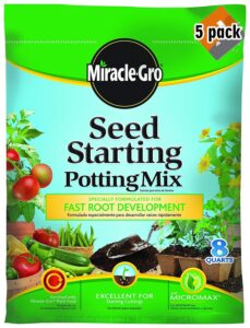 miracle-gro seed starting potting mix, 8-quart, 5 pack