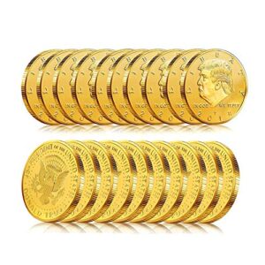 escolourful donald trump gold coin set, commemorative gold plated replica coins 2018, 45th president